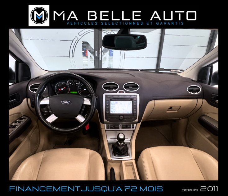FORD FOCUS CC 2.0 TDCI 136 TITANIUM / 1ère main carnet / GPS CUIR / 90 euros mensuel