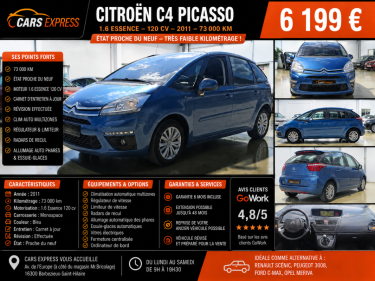 CITROEN C4 PICASSO 1.6 1ER MAIN GARANTIE 6MOIS
