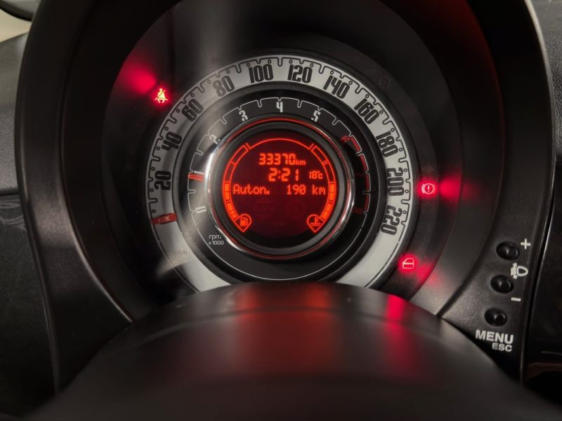 FIAT 500 II LOUNGE 1.2 69 Cv 1ERE MAIN 33 200 Kms INTERIEUR CUIR TOIT PANO CritAir1 - GARANTIE 1 AN