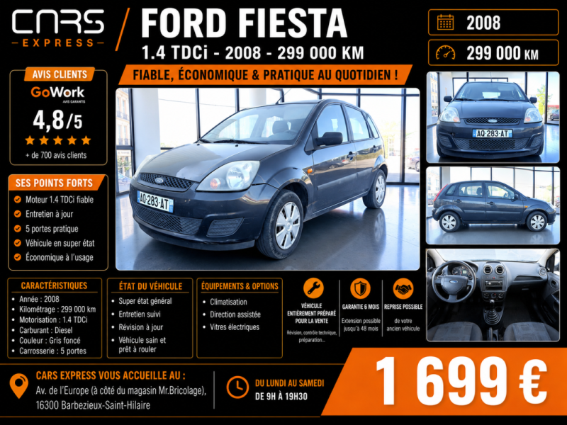 FORD FIESTA 1400 TDCI FUN 5PORTES GARANTIE 6MOIS