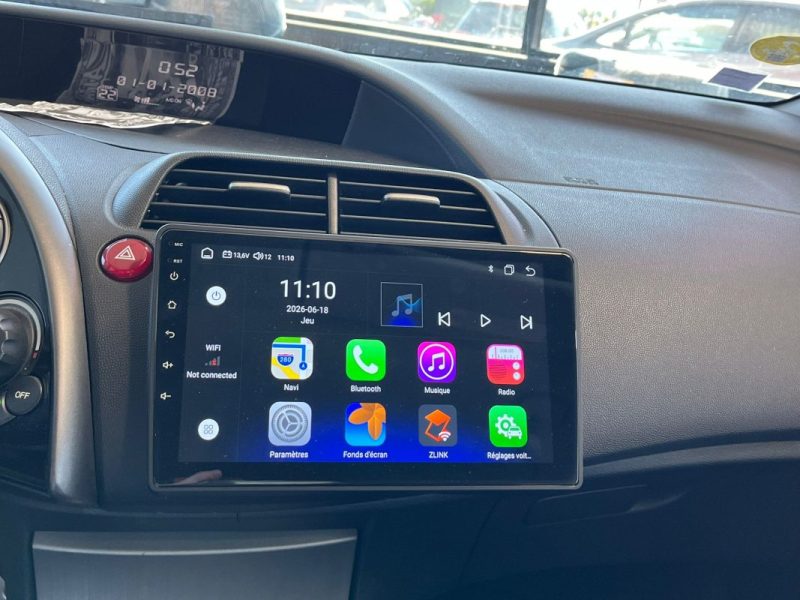 🚗 HONDA CIVIC VIII 1.3 83ch ⚙️ 📡 Radar de recul 📱 CarPlay ❄️ Climatisation