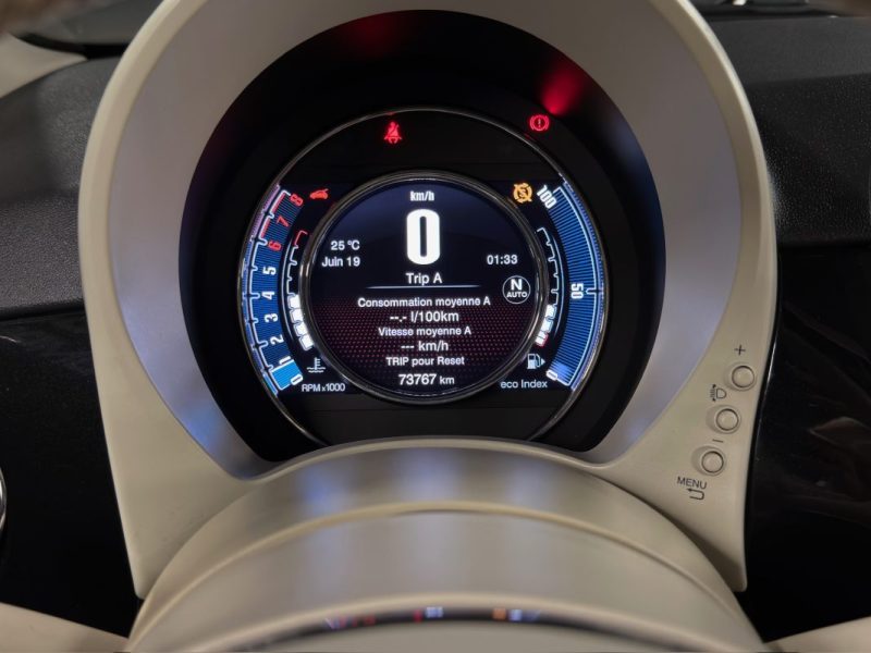 FIAT 500 II PHASE 2 LOUNGE 0.9 85 Cv - INTERIEUR CUIR TOIT PANO CritAir1 - GARANTIE 1 AN