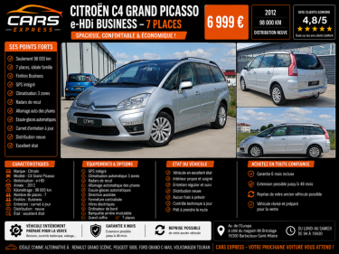CITROEN C4 GRAND PICASSO 1.6 EHDI  7PLACES BUSINESS 1ER MAIN GARANTIE 6MOIS