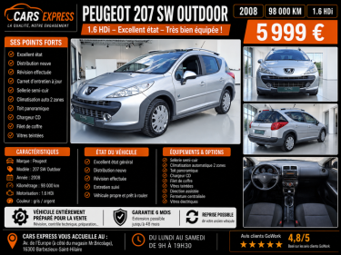 PEUGEOT 207 SW OUTDOOR 1.6 HDI  1ER MAIN GARANTIE 6MOIS