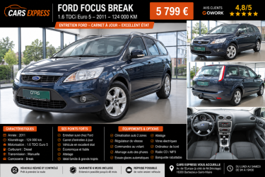FORD FOCUS 1.6 TDCI BREAK 1ER MAIN GARANTIE 6MOIS