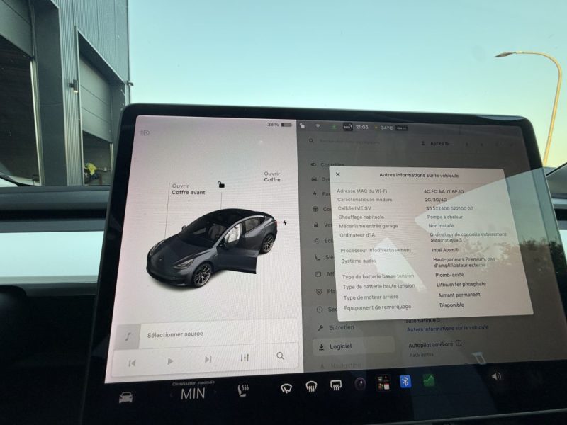 TESLA MODEL 3 STANDARD PLUS 2021LFP ATTELAGE AUTOPILOT AMELIORÉ 