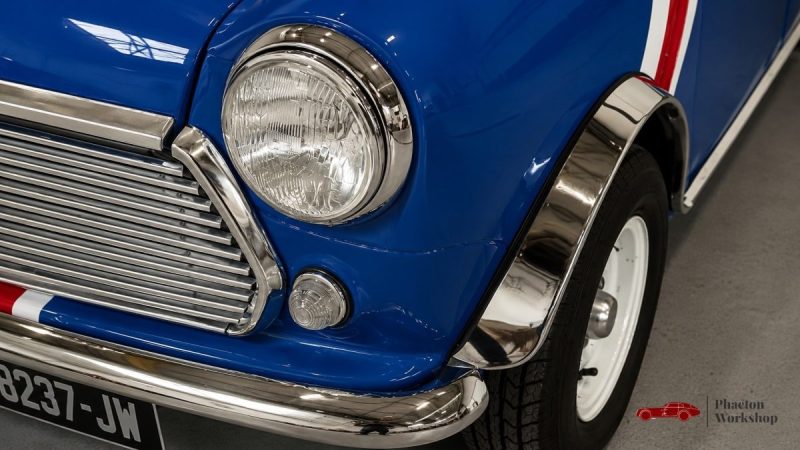 MINI CLASSIC 1984 – PEINTURE UNION JACK – 39 200 KM – ORIGINE FRANCE – TÉLÉPHONE D’ÉPOQUE FONCTIONNE