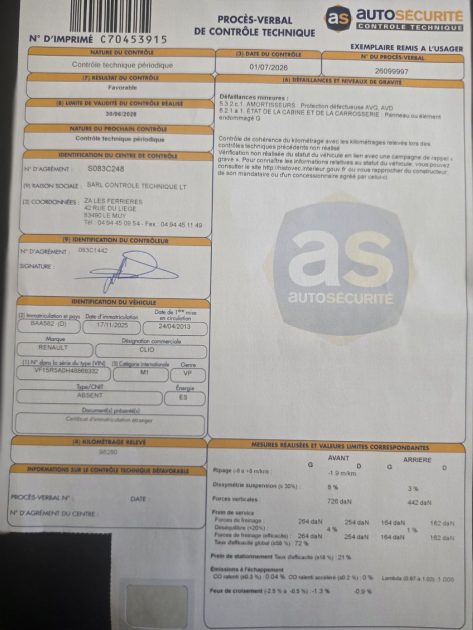 RENAULT CLIO IV 0.9 TCe 90 ch Zen Energy 2013 - CT OK -Garantie 12 mois ou 15 000 km. 