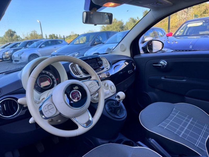 FIAT 500 1.2i 70cv PHASE 2 / TOIT PANORAMIQUE / GPS / 92000KM