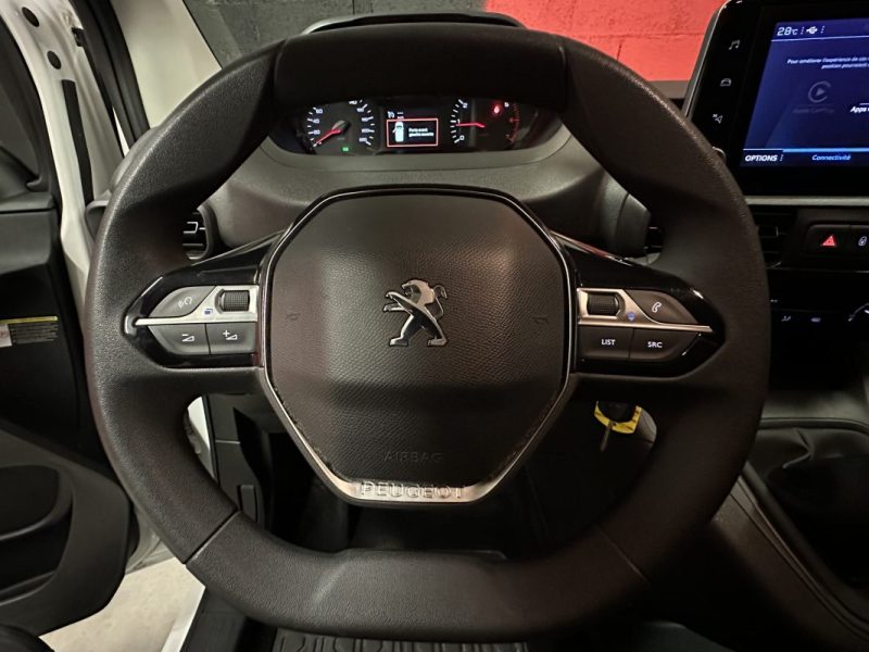 PEUGEOT PARTNER STANDARD 1.5 BLUE HDI 100CV ASPHALT 3 places 1000KG - 1ère Main - TVA récupérable -