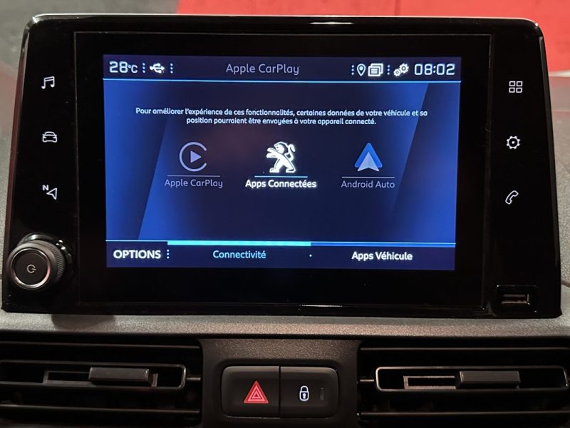 PEUGEOT PARTNER STANDARD 1.5 BLUE HDI 100CV ASPHALT 3 places 1000KG - 1ère Main - TVA récupérable -