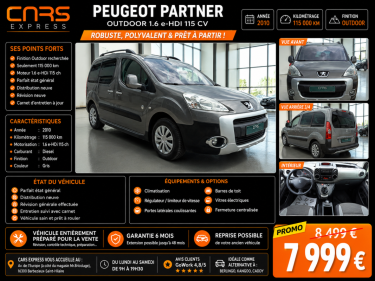 PEUGEOT PARTNER OUTDOOR 1.6 EHDI 115CV GARANTIE 6MOIS
