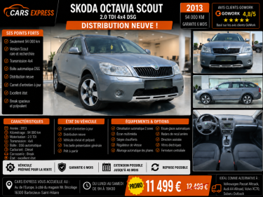 SKODA OCTAVIA SCOUT BREAK 4X4 2.0 TDI DSG GARANTIE 6MOIS