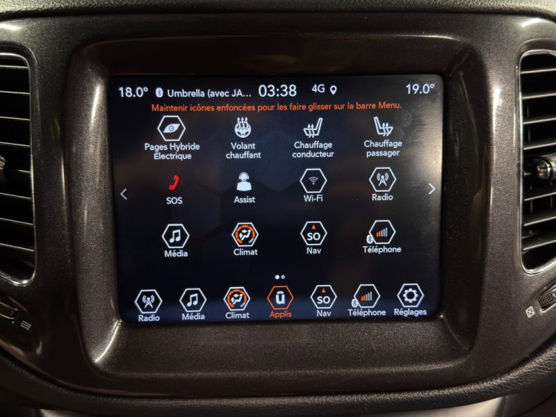 JEEP COMPASS II (2) 1.3I HYBRID S 240 Cv ANDROID & APPLE / CAMERA / TOIT OUVRANT - GARANTIE 12 MOIS