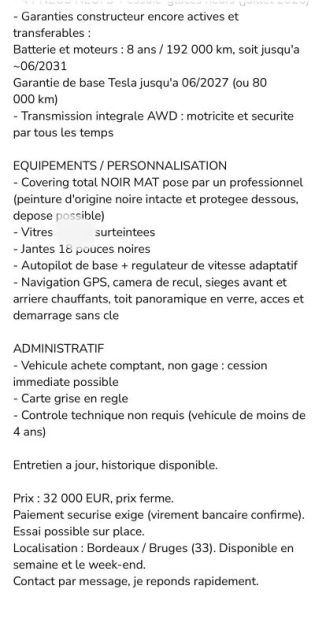 TESLA MODEL 3 DUAL GRANDE AUTONOMIE 