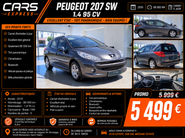 PEUGEOT 207 SW 1.4 95CV TOIT PANORAMIQUE GARANTIE 6MOIS