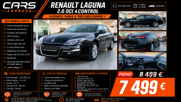 RENAULT LAGUNA 2.0 DCI 4CONTROL TOMTOM GARANTIE 6MOIS