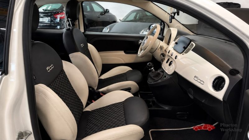 FIAT 500 1.0 HYBRID 70 DOLCEVITA SPIAGGINA – 32 900 KM – CARPLAY – TOIT PANORAMIQUE – BICOLORE