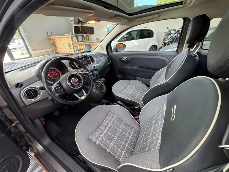 FIAT 500 1.2 69CH LOUNGE TOIT PANORAMIQUE - GARANTIE 12 - 60 MOIS