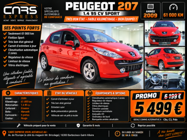 PEUGEOT 207 1.4 5PORTES SPORT 1ER MAIN GARANTIE 6MOIS