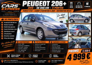 PEUGEOT 206+ 5PORTES 1ER MAIN GARANTIE 6MOIS