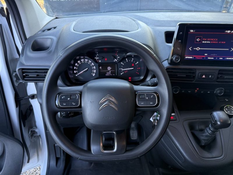CITROEN BERLINGO M 1000KG 1.5 BLUE HDI 100 CLUB 3 PLACES CAR PLAY CAMERA BOÎTE 6 2022