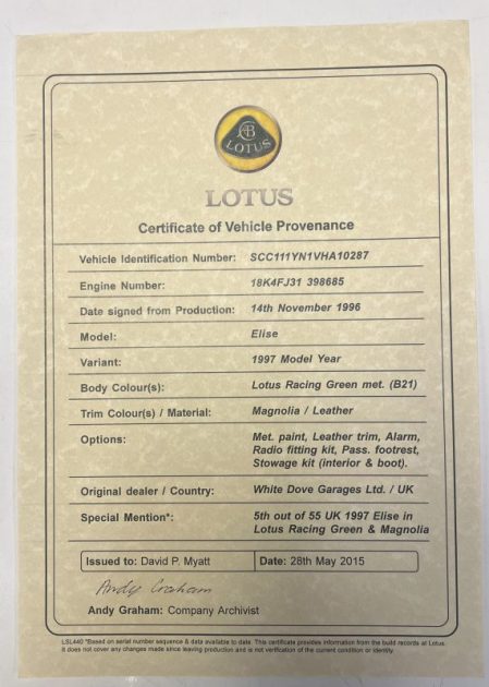 LOTUS Elise S1 1.8 16v 120ch