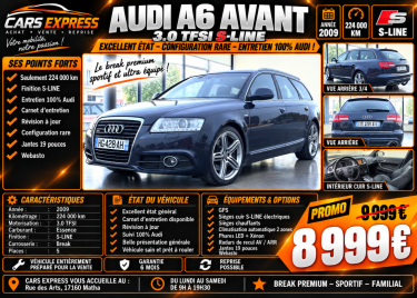 AUDI A6 C6 AVANT 3.0 TFSI QUATTRO BVA 290CV GARANTIE 6MOIS