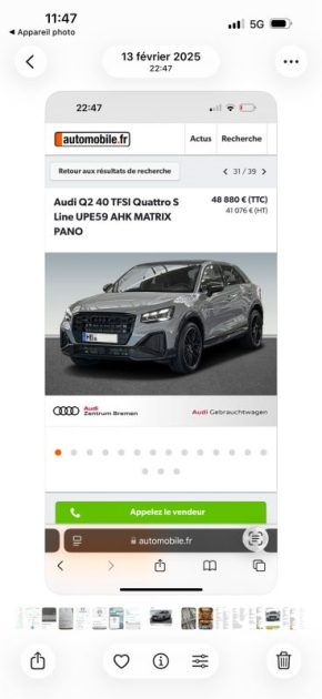 AUDI Q2 40 TFSI QUATTRO SLINE TOIT PANO 2024