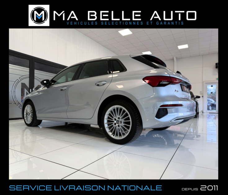AUDI A3 SPORTBACK 30 TFSI 110 MILD-HYBRID DESIGN S-TRONIC 7 / Virtual Cockpit Keyless Hayon élec. 