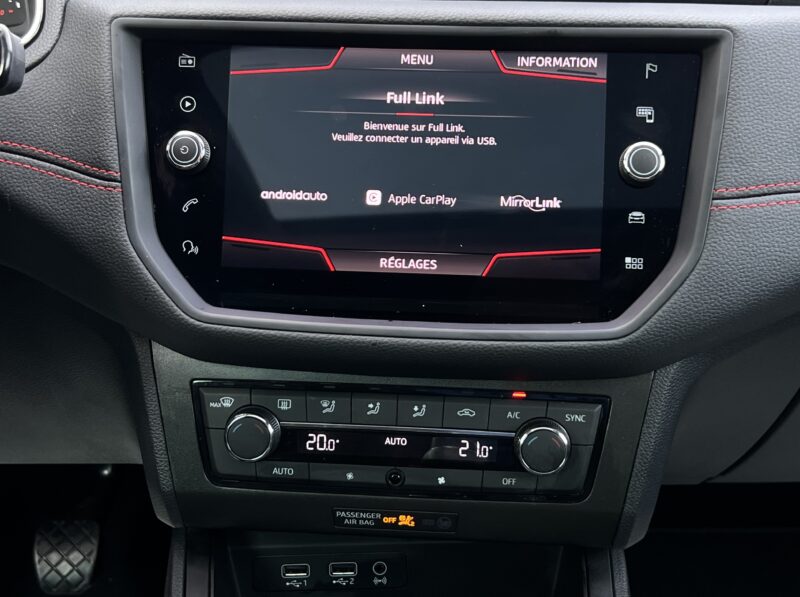 SEAT IBIZA V 5 FR SPORT 1.0 TSI 115 1ERE MAIN / TOIT OUVRANT ACC KEYLESS APPLE CARPLAY Garantie1an