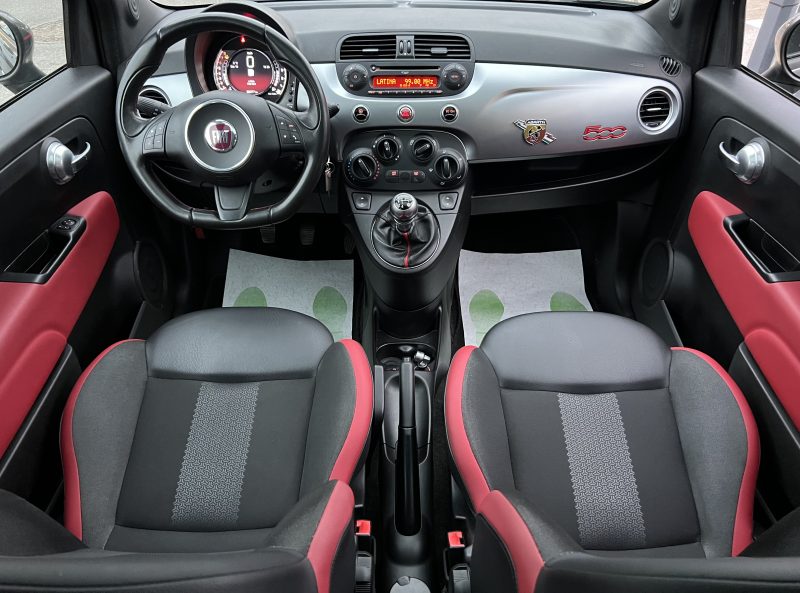 FIAT 500 S PACK SPORT 1.2 69 Cv TOIT PANORAMIQUE INTERIEUR SEMI CUIR CRIT AIR 1 - GARANTIE 1 AN