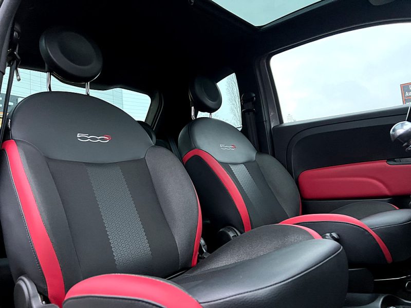 FIAT 500 S PACK SPORT 1.2 69 Cv TOIT PANORAMIQUE INTERIEUR SEMI CUIR CRIT AIR 1 - GARANTIE 1 AN