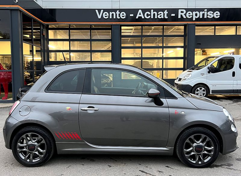 FIAT 500 S PACK SPORT 1.2 69 Cv TOIT PANORAMIQUE INTERIEUR SEMI CUIR CRIT AIR 1 - GARANTIE 1 AN