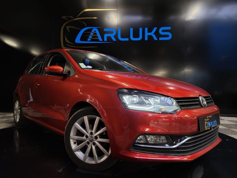 VOLKSWAGEN POLO V 1.2 TSi 90 CARAT 1ER MAIN SUIVI VW FEUX LED / CARPLAY / RADAR AV AR / SIEGES CUIR