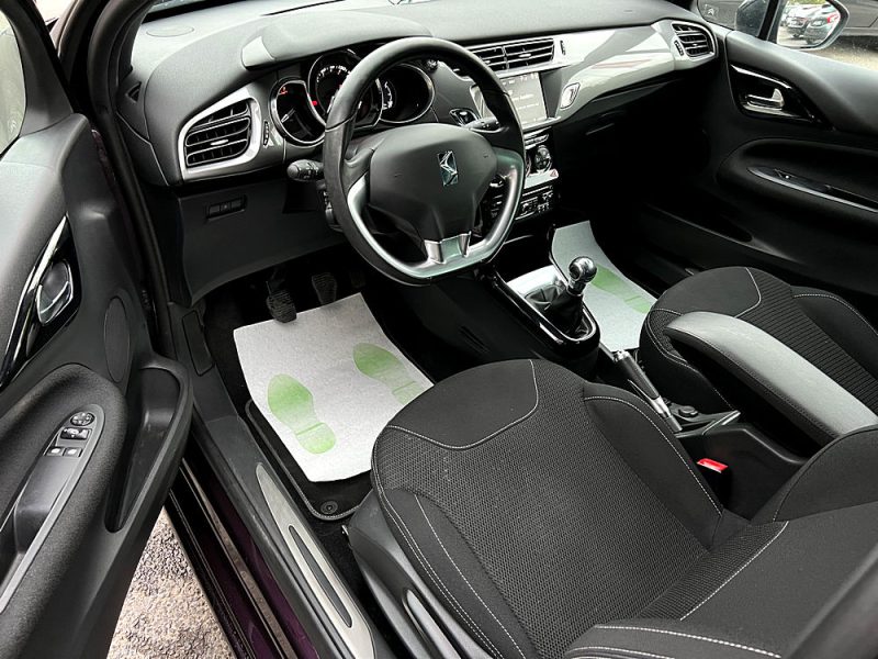 CITROEN DS3 SO CHIC 1.2 VTI 82 Cv 28 800 Kms / GPS BLUETOOTH CRIT AIR 1 - GARANTIE 1 AN