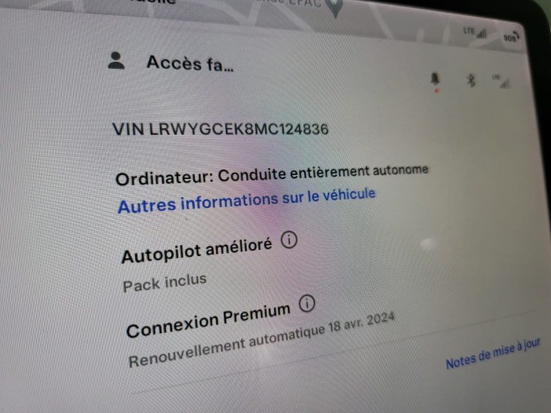 TESLA MODEL Y LONG RANG DUAL MOTORS 480cv / 1ER MAIN / AUTOPILOT AMELIORE / VOLANT ET SIEGES CHAUFFA