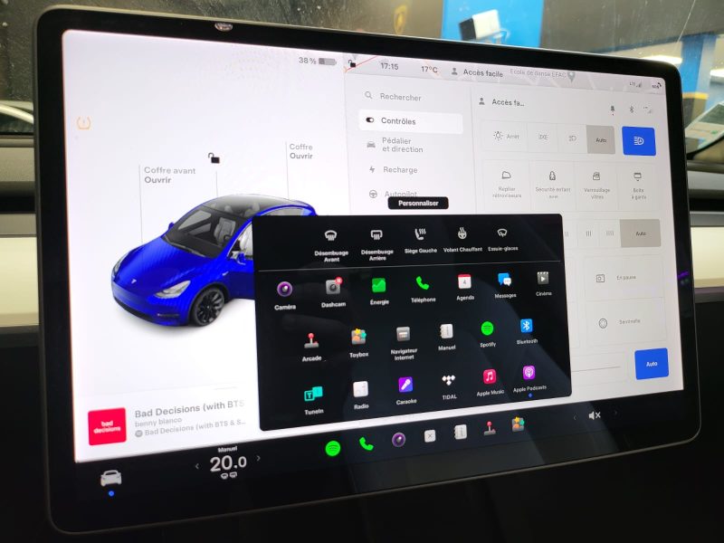 TESLA MODEL Y LONG RANG DUAL MOTORS 480cv / 1ER MAIN / AUTOPILOT AMELIORE / VOLANT ET SIEGES CHAUFFA