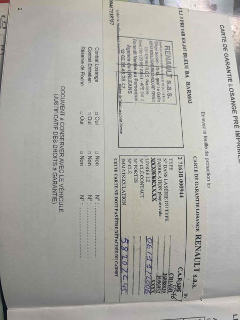 RENAULT CLIO III 2006 véhicule, vendu en état, sans garantie, sans contrôle 