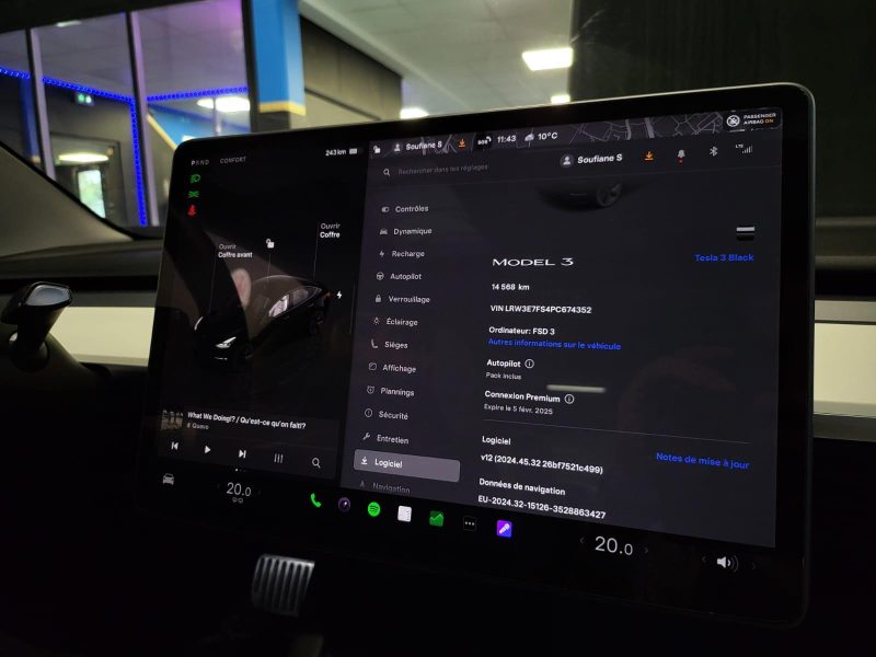 TESLA MODEL 3 275cv PROPULSION / AUTOPILOT / CAMERA / SIEGES ELECTRIQUES 