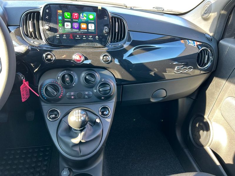 FIAT 500 1.0 70 CV HYBRIDE LAUNCH EDITION, APPLE CARPLAY, BLUETOOTH, CLIMATISATION, RADAR DE RECUL
