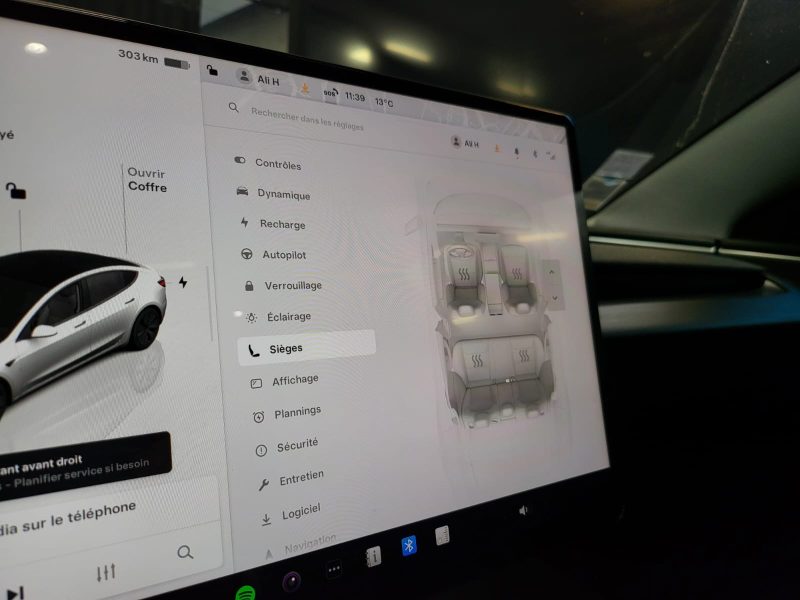 TESLA MODEL 3 HIGHLAND 283cv STANDARD RANGE  / 1ERE MAIN / VOLANT CHAUFFANT / CHARGEUR INDUCTION