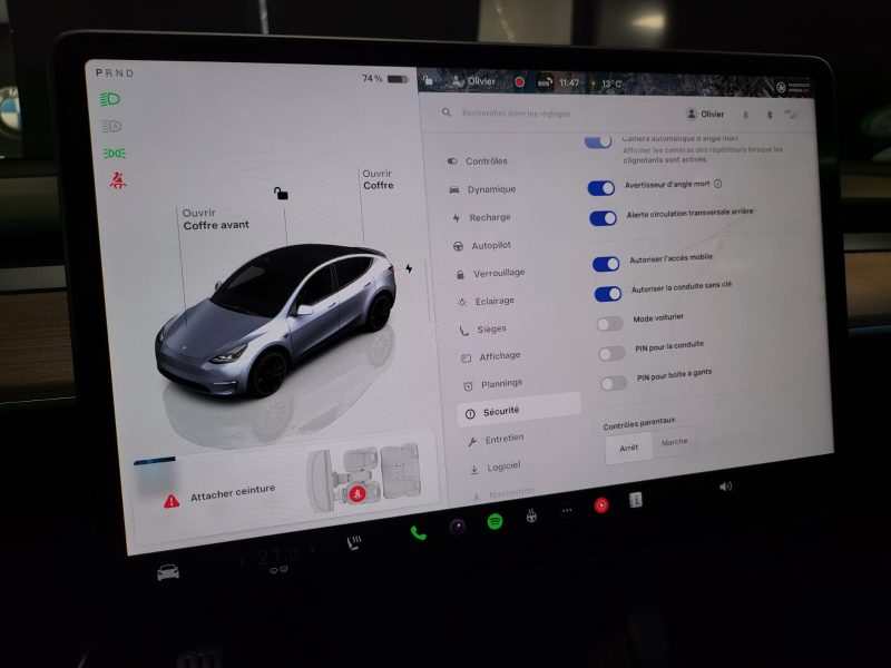 TESLA MODEL Y PERFORMANCE 534cv DualMotor AWD VOLANT CHAUFF / ATTELAGE / SIEGES CHAUFF AV + AR