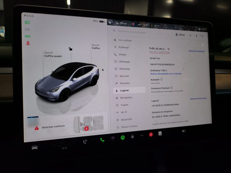 TESLA MODEL Y PERFORMANCE 534cv DualMotor AWD VOLANT CHAUFF / ATTELAGE / SIEGES CHAUFF AV + AR
