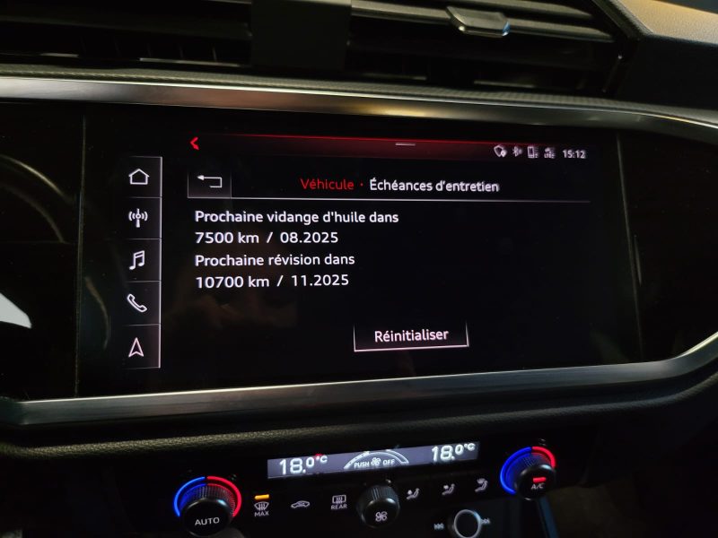 AUDI Q3 35 TFSI 150cv S LINE / SUIVI AUDI / CARPLAY SANS FIL / VIRTUAL COCKPIT / LUMIERE D'AMBIANCE 