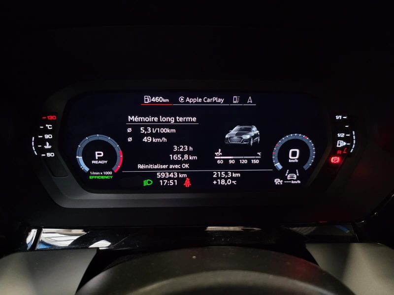 AUDI A3 SPORTBACK 35 TFSI 150cv S LINE / SUIVI AUDI / TOIT OUVRANT / CARPLAY SANS FIL / CAMERA DE RE