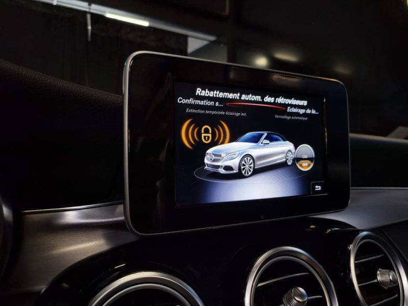 MERCEDES CLASSE C 250d 2.2 204cv CABRIOLET PACK AMG FASCINATION 9G-TRONIC 360° / CUIR NOIR CHAUFF / 