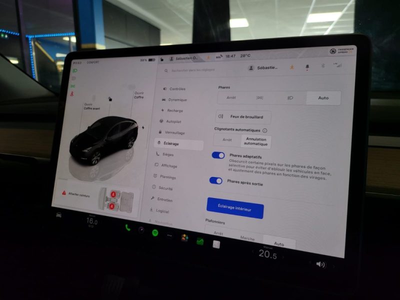TESLA MODEL Y 2022 FSD 3 STANDARD PROPULSION SIEGES CHAUFFANTS AV + AR / VOLANT CHAUFFANT