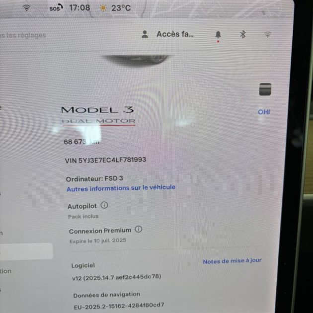 TESLA MODEL 3 Performance with PUP AWD with Upgrade Garantie 12 mois