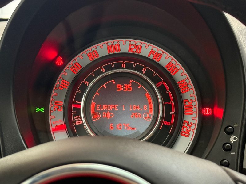 FIAT 500 SEULEMENT 60000KMS 1.2 69ch LOUNGE 1ERE MAIN, HISTORIQUE COMPLET, SUPER ETAT